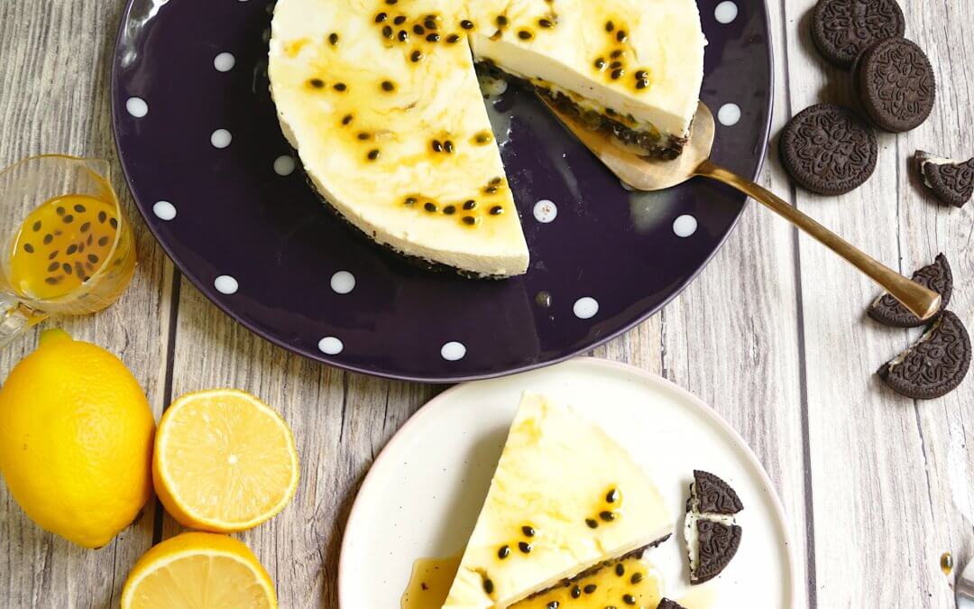 Oreo-Cheesecake mit Maracuja (No Bake Cake)