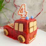 Feuerwehrauto-Kuchen für den Kindergeburtstag